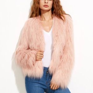 Light Pink Faux Fur Coat